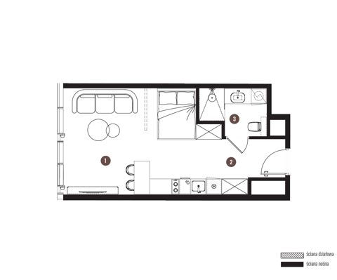 Plan 1 pok. 33m²