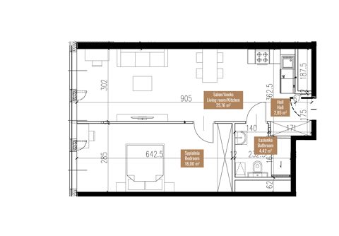 Plan 2 pok. 51m²