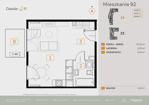 Plan 1 pok. 33m²