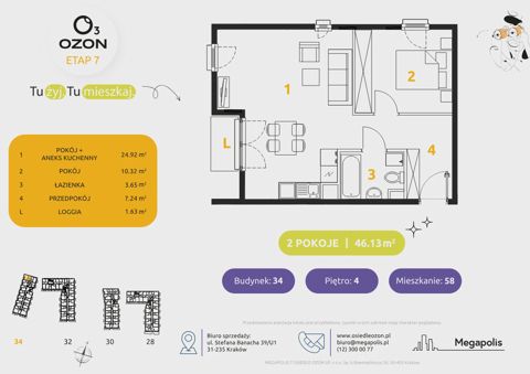 Plan 2 pok. 46m²