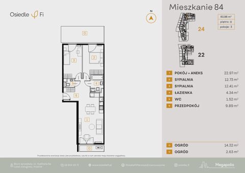 Plan 3 pok. 64m²