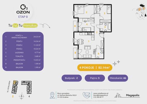 Plan 4 pok. 82m²