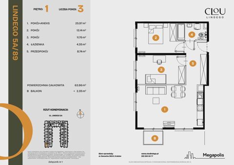 Plan 3 pok. 64m²