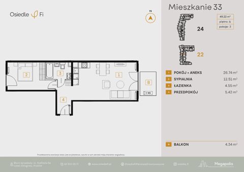Plan 2 pok. 49m²