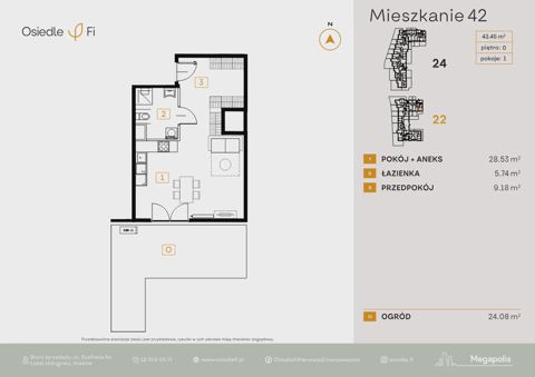 Plan 1 pok. 43m²