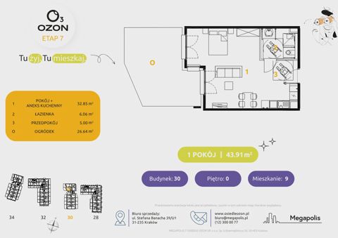 Plan 1 pok. 44m²