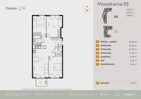Plan 4 pok. 88m²