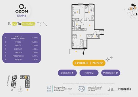 Plan 3 pok. 71m²