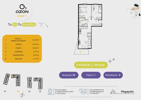 Plan 3 pok. 59m²