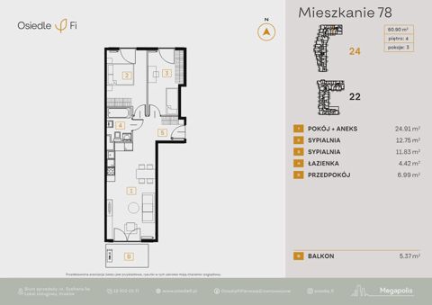Plan 3 pok. 61m²