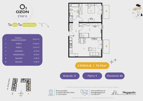 Plan 3 pok. 71m²