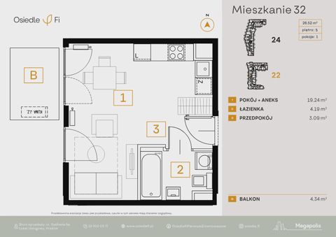 Plan 1 pok. 27m²