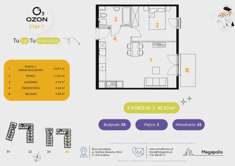 Plan 2 pok. 45m²