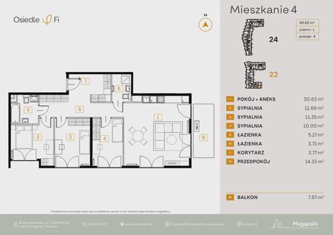 Plan 4 pok. 91m²