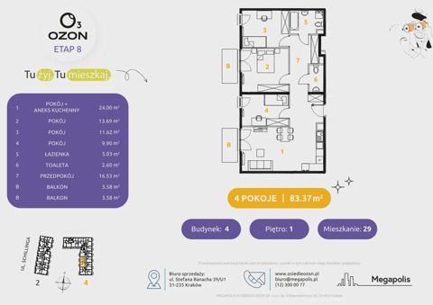 Plan 4 pok. 83m²