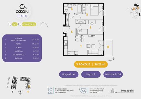 Plan 3 pok. 56m²