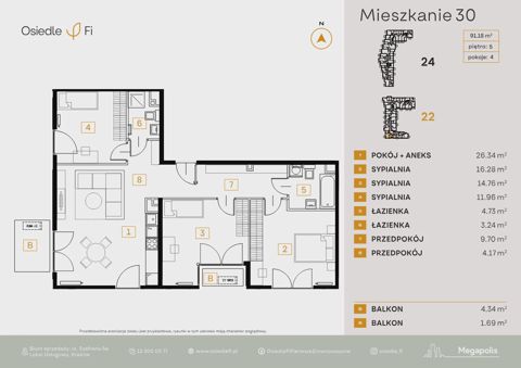 Plan 4 pok. 91m²