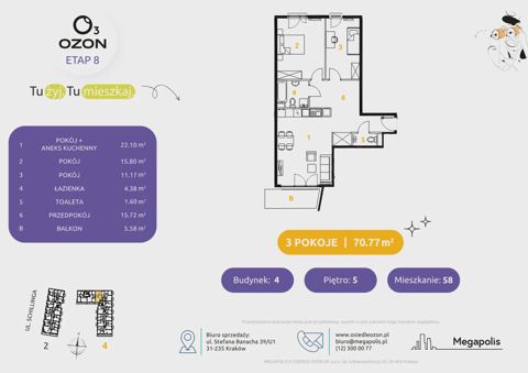 Plan 3 pok. 71m²