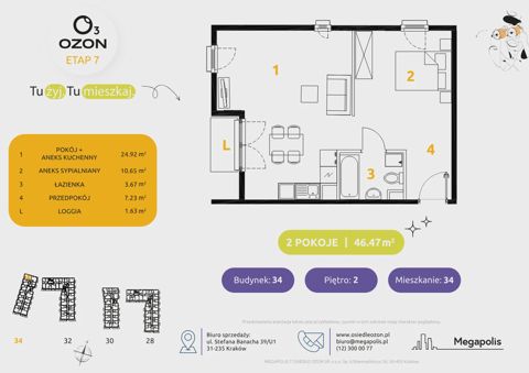 Plan 2 pok. 46m²