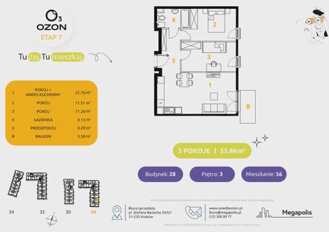 Plan 3 pok. 56m²
