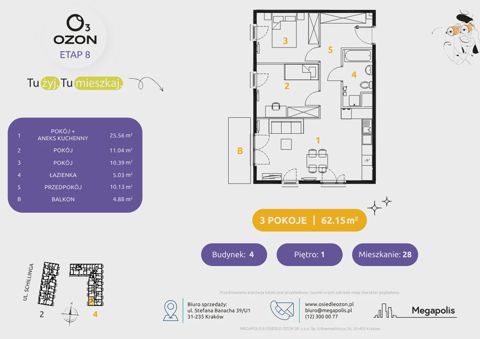 Plan 3 pok. 62m²