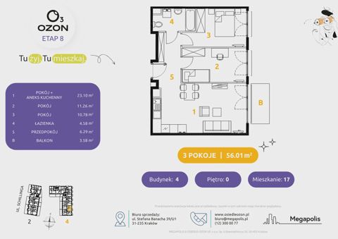 Plan 3 pok. 56m²