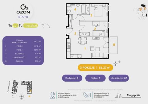 Plan 3 pok. 56m²
