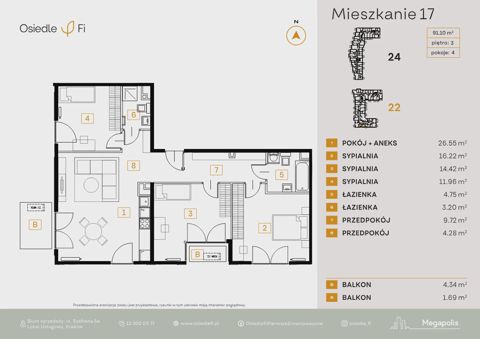 Plan 4 pok. 91m²
