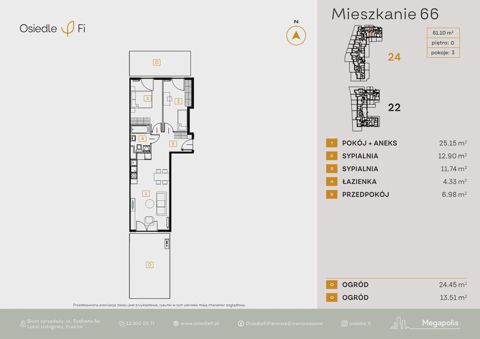 Plan 3 pok. 61m²