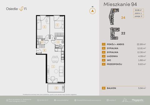 Plan 3 pok. 64m²
