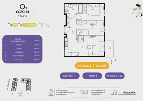 Plan 3 pok. 56m²