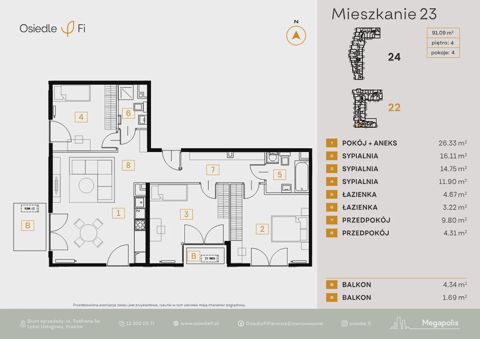 Plan 4 pok. 91m²