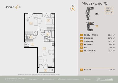 Plan 3 pok. 71m²