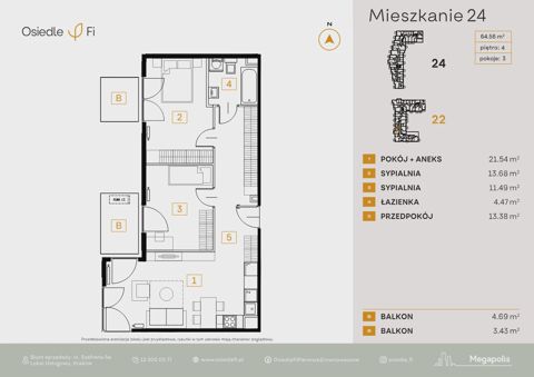 Plan 3 pok. 65m²