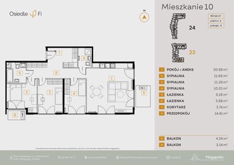 Plan 4 pok. 91m²