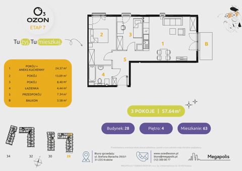Plan 3 pok. 58m²