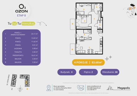 Plan 4 pok. 84m²