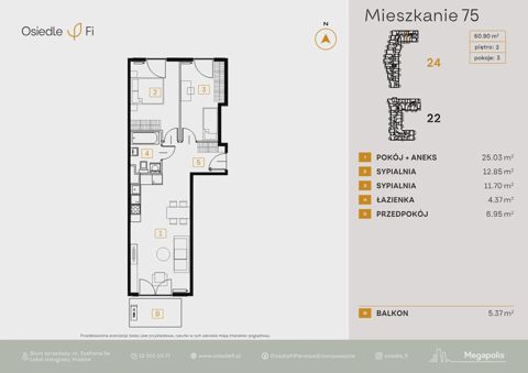 Plan 3 pok. 61m²