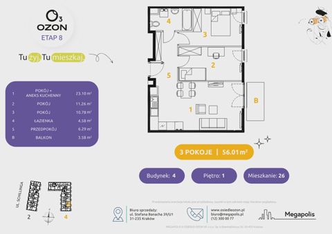 Plan 3 pok. 56m²