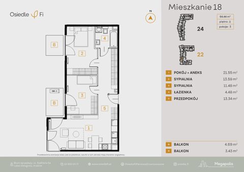 Plan 3 pok. 64m²
