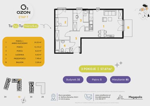 Plan 3 pok. 58m²