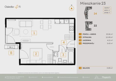 Plan 2 pok. 43m²