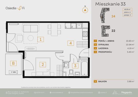 Plan 2 pok. 43m²