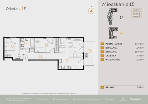 Plan 3 pok. 65m²