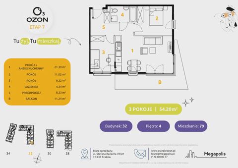 Plan 3 pok. 54m²