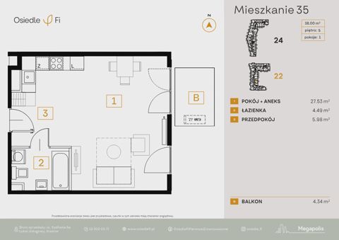 Plan 1 pok. 38m²