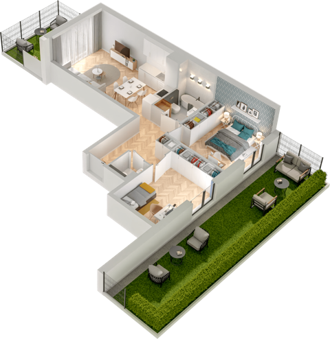 Plan 3 pok. 58m²