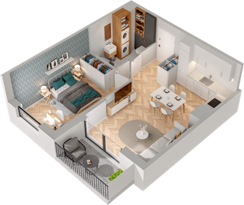 Plan 2 pok. 42m²