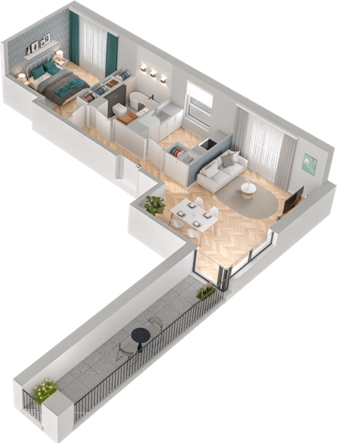Plan 2 pok. 49m²