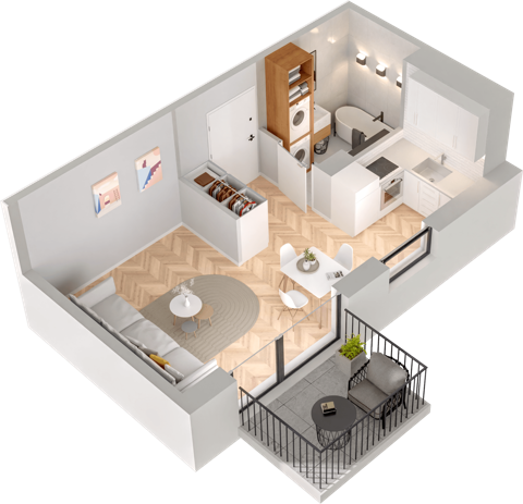 Plan 1 pok. 26m²